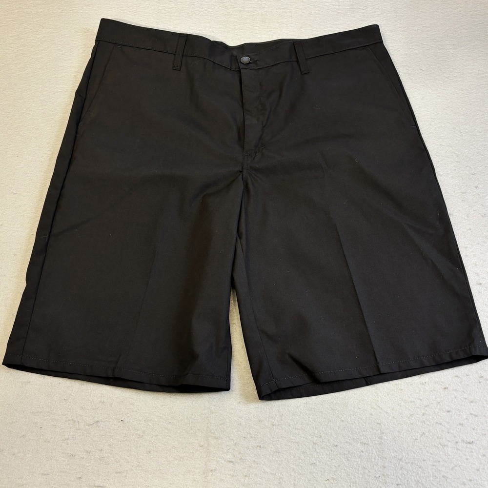 Dickies Poplin Work Shorts Mens 38 Black Regular Fit 11" Inseam Workwear Flat